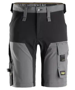 Snickers 6173 AllroundWork 4-way Stretch Shorts in Steel Grey/Black