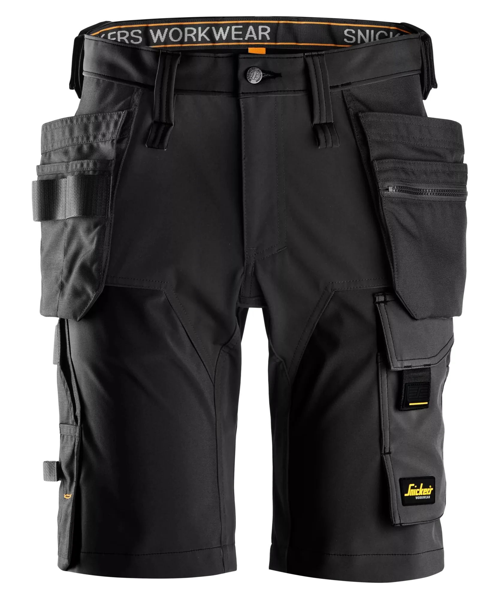 Snickers 6175 AllroundWork 4-Way Stretch Shorts Holster Pockets in Black/Black