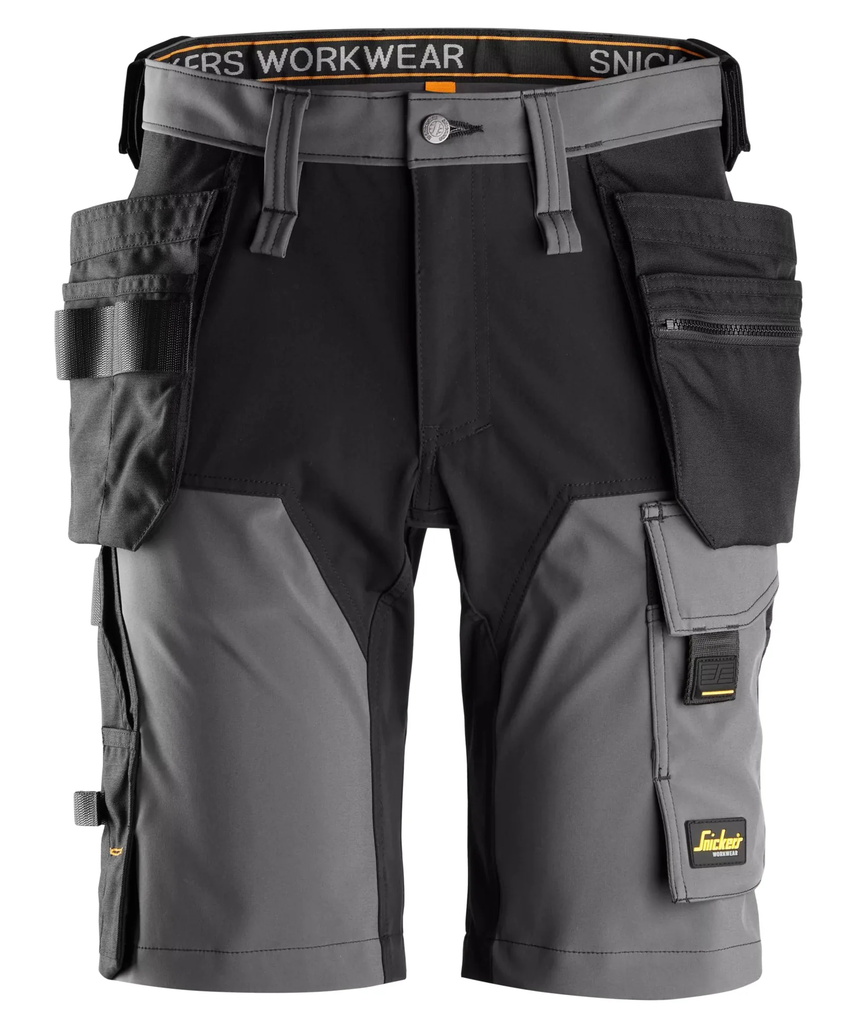 Snickers 6175 AllroundWork 4-Way Stretch Shorts Holster Pockets in Steel Grey/Black
