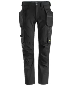 Snickers 6208 LiteWork Trousers+ Detachable Holster Pockets in Black/Black