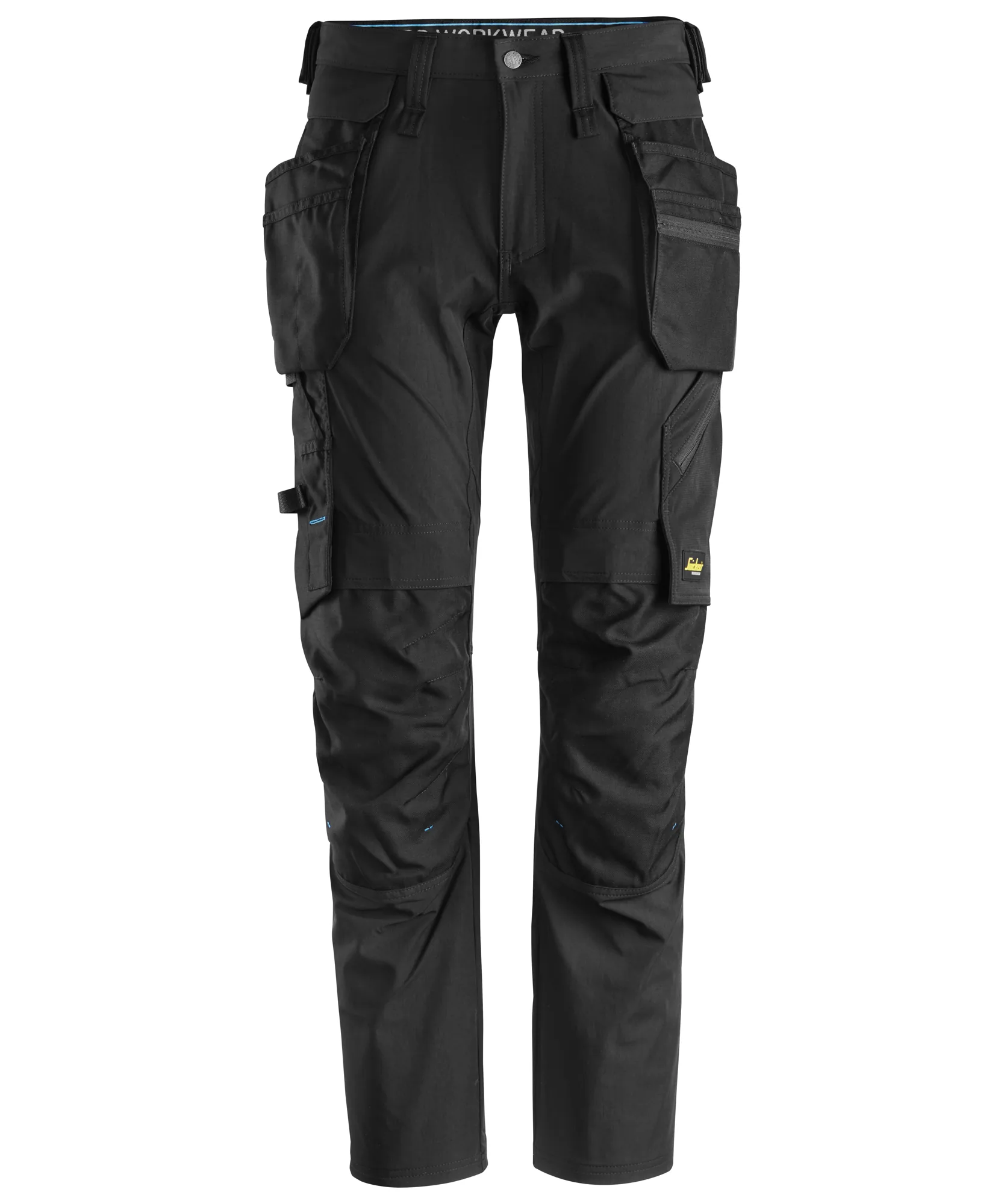 Snickers 6208 LiteWork Trousers+ Detachable Holster Pockets in Black/Black