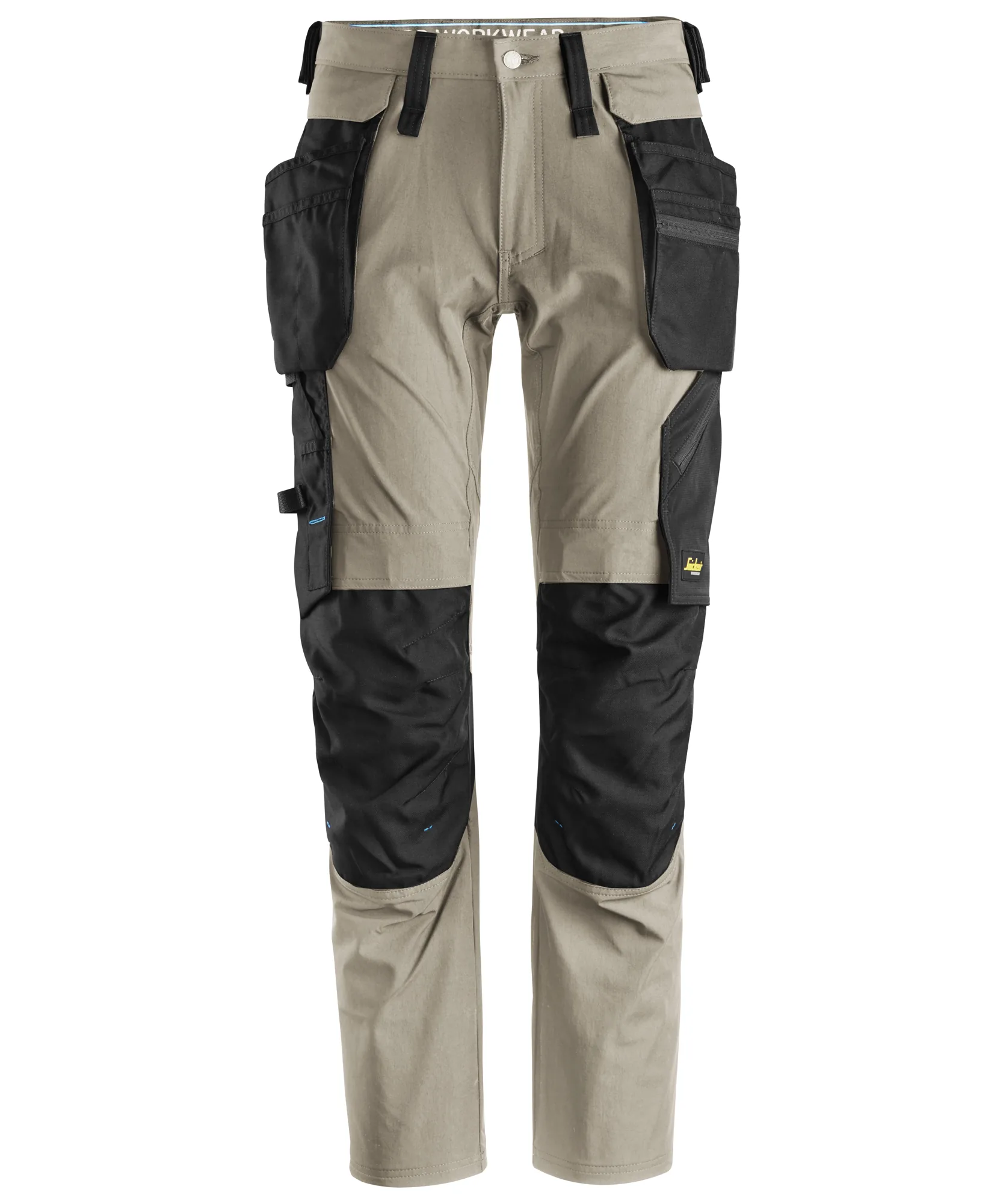 Snickers 6208 LiteWork Trousers+ Detachable Holster Pockets in Khaki/Black