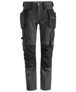 Snickers 6208 LiteWork Trousers+ Detachable Holster Pockets in Steel Grey/Black