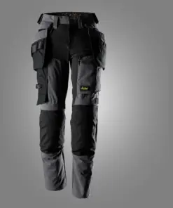 Snickers 6217 AllroundWork Women’s Stretch Trousers Detachable Holster Pockets in Steel Grey/Black