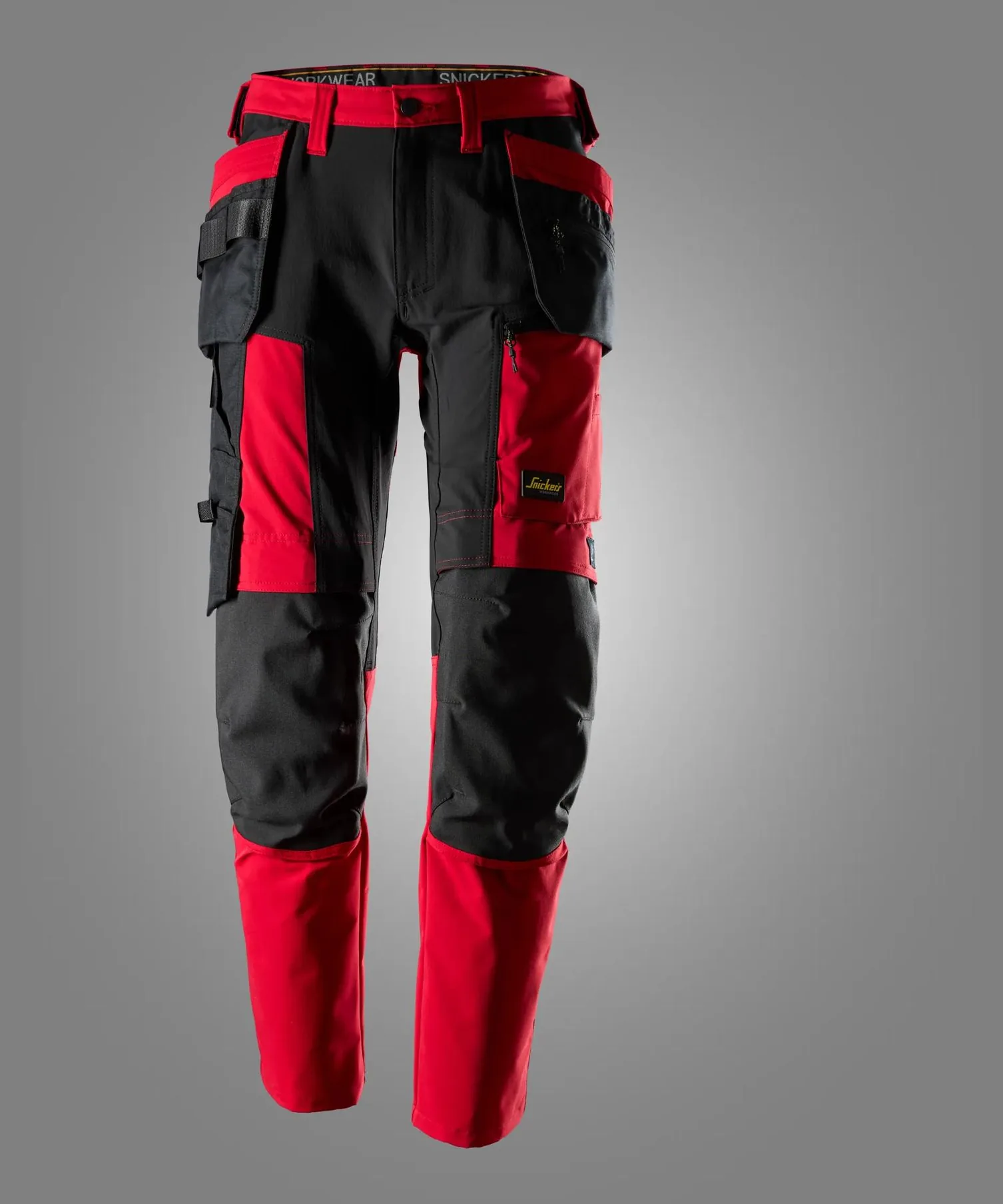 Snickers 6218 AllroundWork Stretch Trousers Holster Pockets in Chili Red/Black