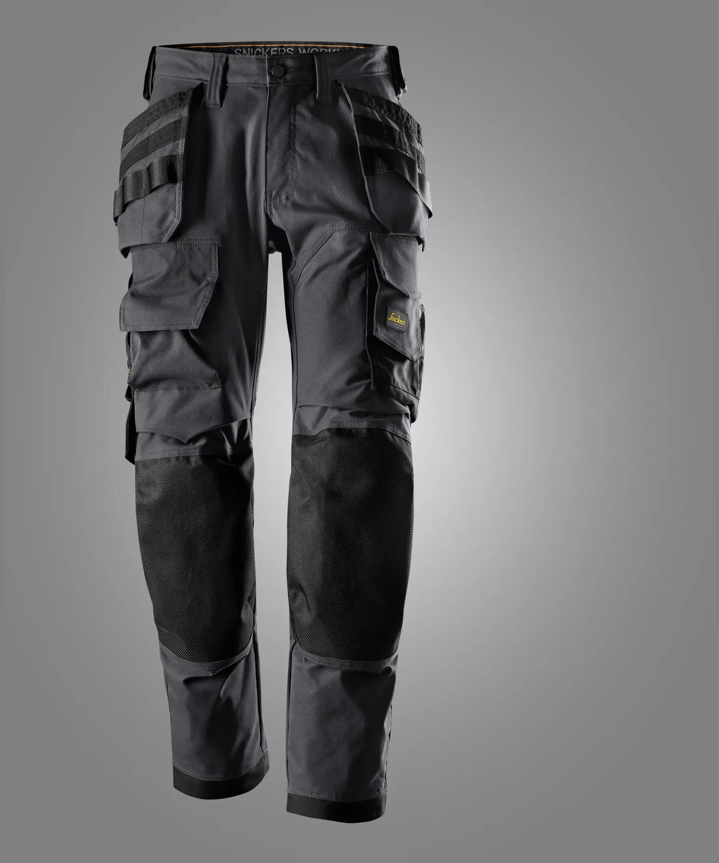 Snickers 6223 AllroundWork Floorlayer Trousers Holster Pockets in Steel Grey/Black