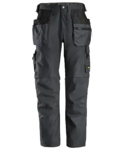 Snickers 6224 AllroundWork Canvas+ Stretch Work Trousers+ Holster Pockets in Steel Grey/Steel Grey