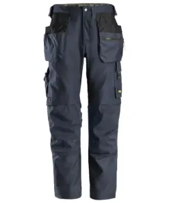 Snickers 6224 AllroundWork Canvas+ Stretch Work Trousers+ Holster Pockets in Navy/Navy
