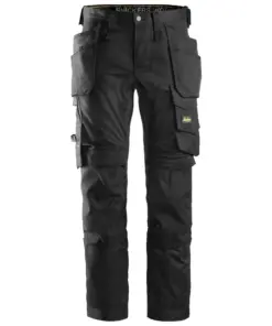 Snickers 6241 AllroundWork Stretch Trousers Holster Pockets in Black/Black