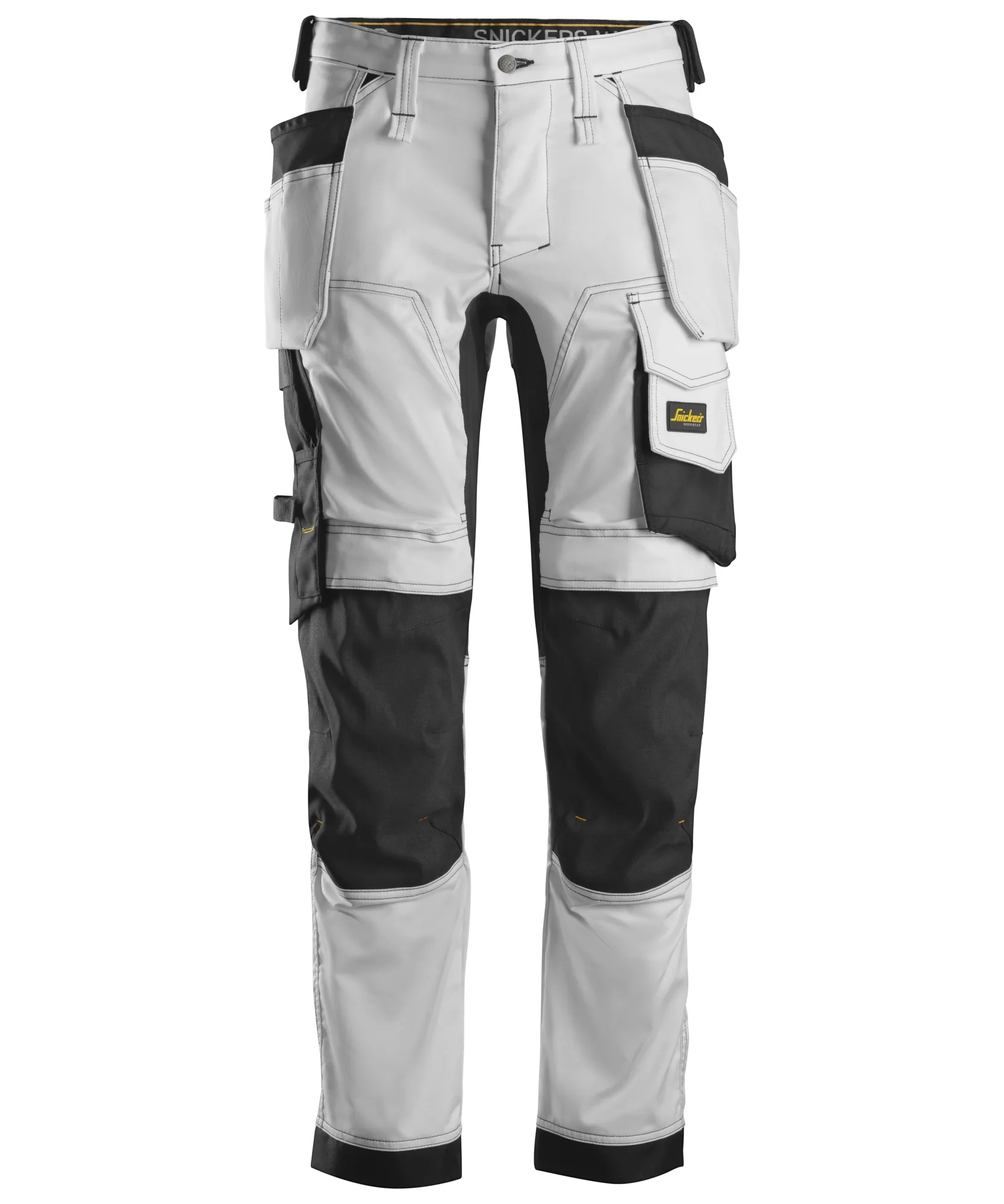 Snickers 6241 AllroundWork Stretch Trousers Holster Pockets in White/Black