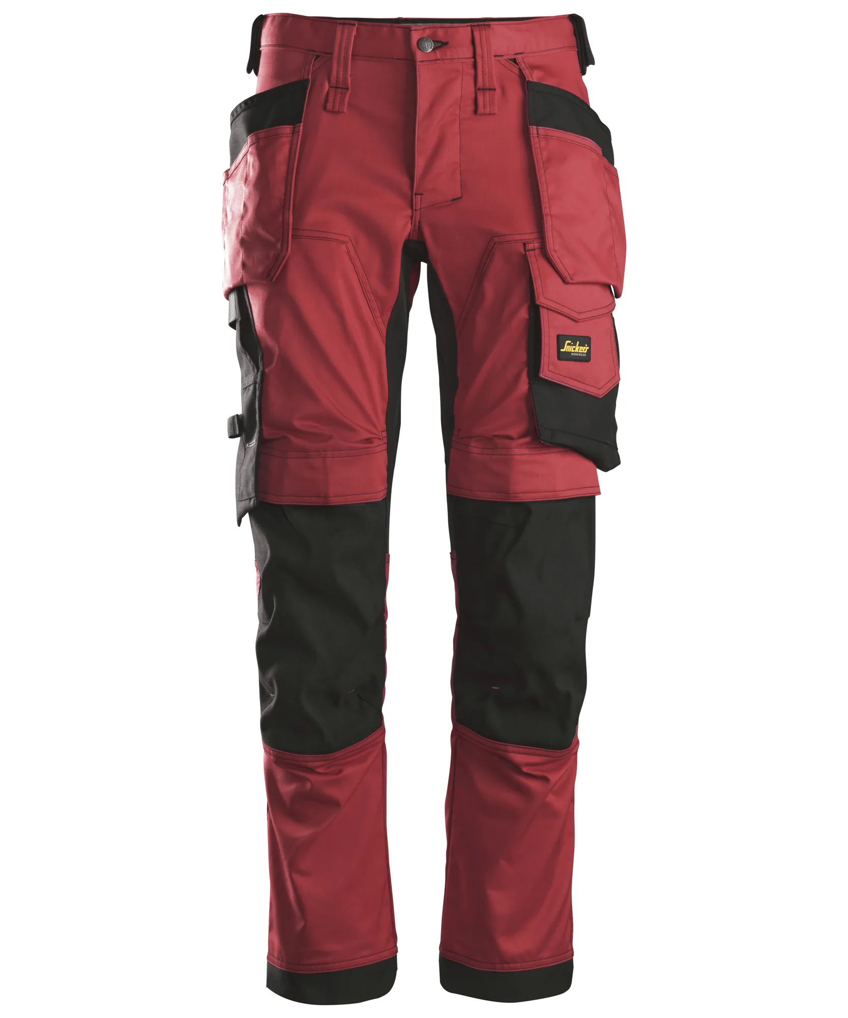 Snickers 6241 AllroundWork Stretch Trousers Holster Pockets in Chili Red/Black