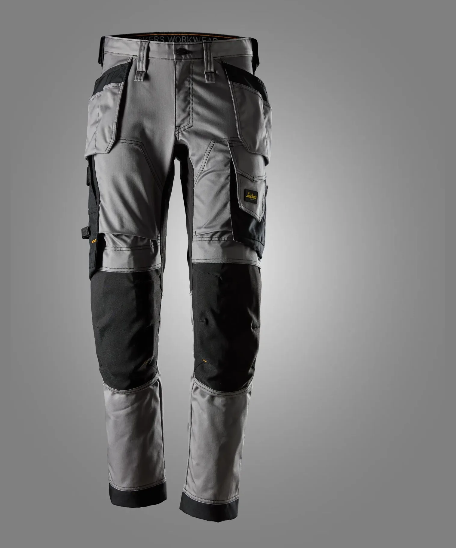 Snickers 6241 AllroundWork Stretch Trousers Holster Pockets in Grey/Black