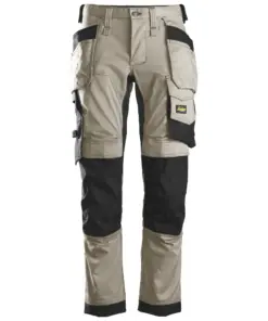 Snickers 6241 AllroundWork Stretch Trousers Holster Pockets in Khaki/Black