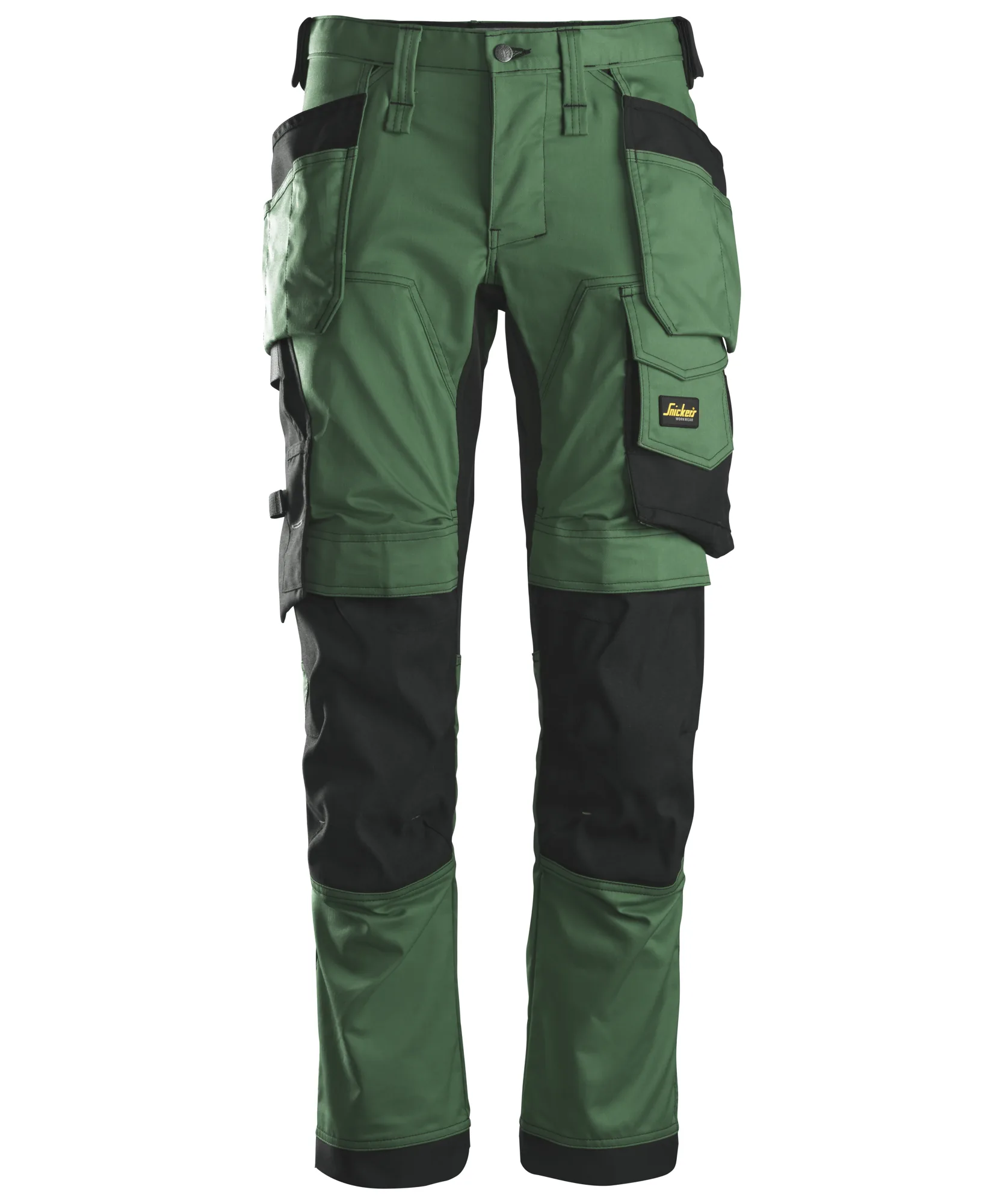 Snickers 6241 AllroundWork Stretch Trousers Holster Pockets in Forest Green/Black