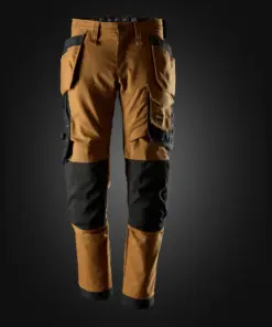 Snickers 6244 AllroundWork Canvas Stretch Trousers Holster Pockets in Brown/Black