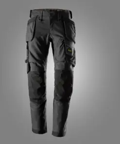 Snickers 6244 AllroundWork Canvas Stretch Trousers Holster Pockets in Steel Grey/Black