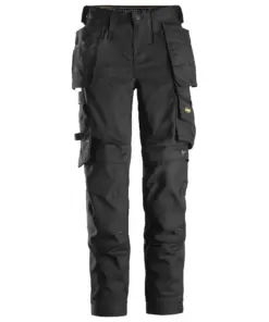 Snickers 6247 AllroundWork Women's Stretch Trousers Holster Pockets in Black/Black