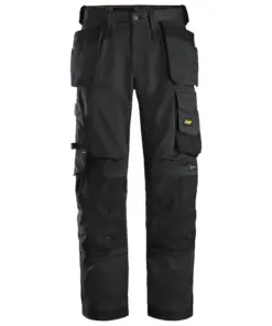 Snickers 6251 AllroundWork Stretch Loose Fit Work Trousers Holster Pockets in Black/Black