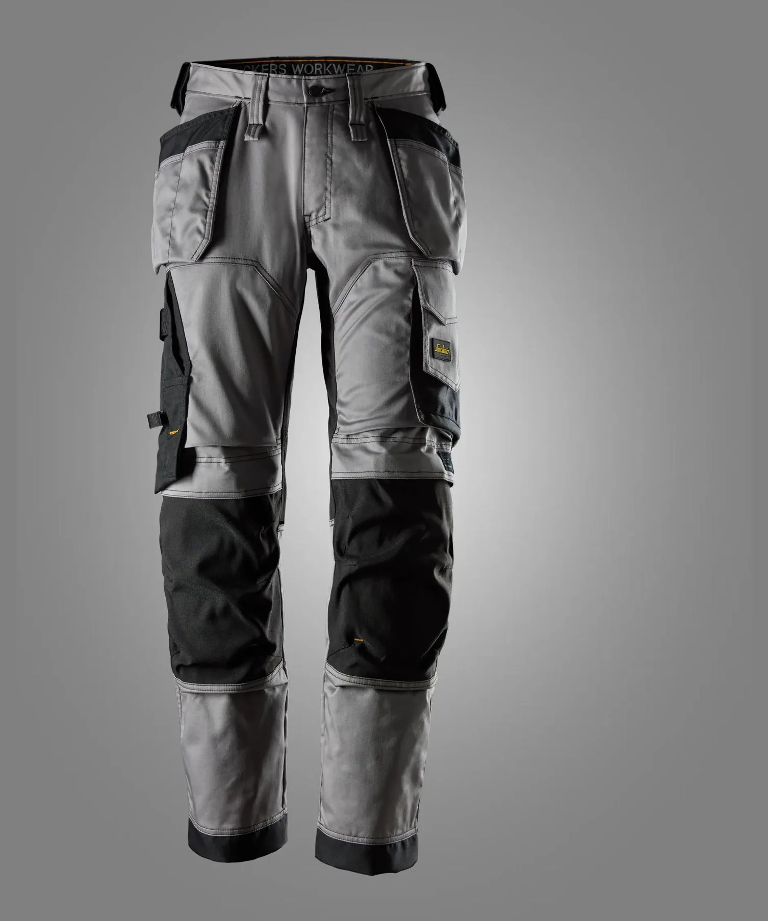 Snickers 6251 AllroundWork Stretch Loose Fit Work Trousers Holster Pockets in Grey/Black
