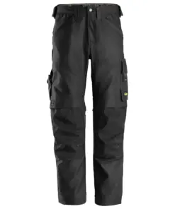 Snickers 6324 AllroundWork Canvas+ Stretch Work Trousers+ in Black/Black