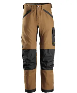Snickers 6324 AllroundWork Canvas+ Stretch Work Trousers+ in Brown/Black