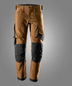 Snickers 6344 AllroundWork Canvas Stretch Trousers in Brown/Black