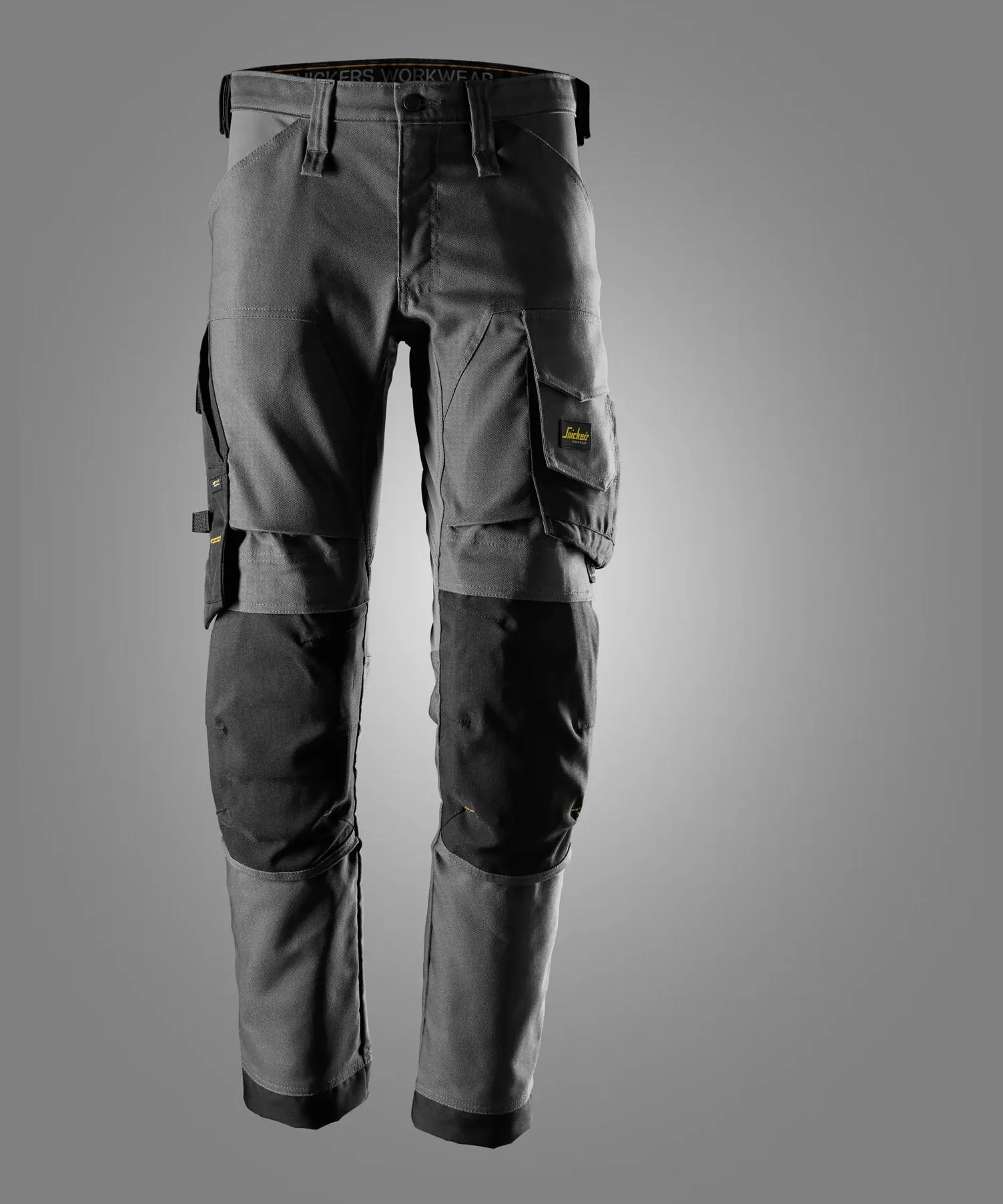 Snickers 6344 AllroundWork Canvas Stretch Trousers in Steel Grey/Black
