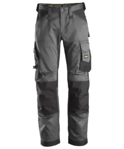 Snickers 6351 AllroundWork Stretch Loose Fit Work Trousers in Steel Grey/Black