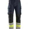 Snickers 6363 ProtecWork Work Trousers High-Vis Class 1 in Navy/High Visibility Yellow