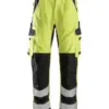 Snickers 6364 ProtecWork Trousers Reinforced High-Vis Class 2 in High Visibility Yellow/Navy