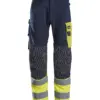 Snickers 6376 ProtecWork Work Trousers High-Vis Class 1 in Navy/High Visibility Yellow
