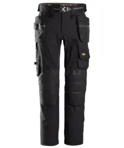 Snickers 6590 AllroundWork Stretch Trousers Capsulized™ Kneepads Holster Pockets in Black/Black