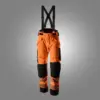 Snickers 6632 High-Vis Class 2 Insulated Stretch Trousers in High Visibility Orange/Black