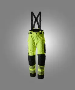 Snickers 6632 High-Vis Class 2 Insulated Stretch Trousers in High Visibility Yellow/Black
