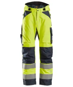 Snickers 6639 High-Vis Class 2 37.5® Insulated Trousers+ in High Visibility Yellow/Navy