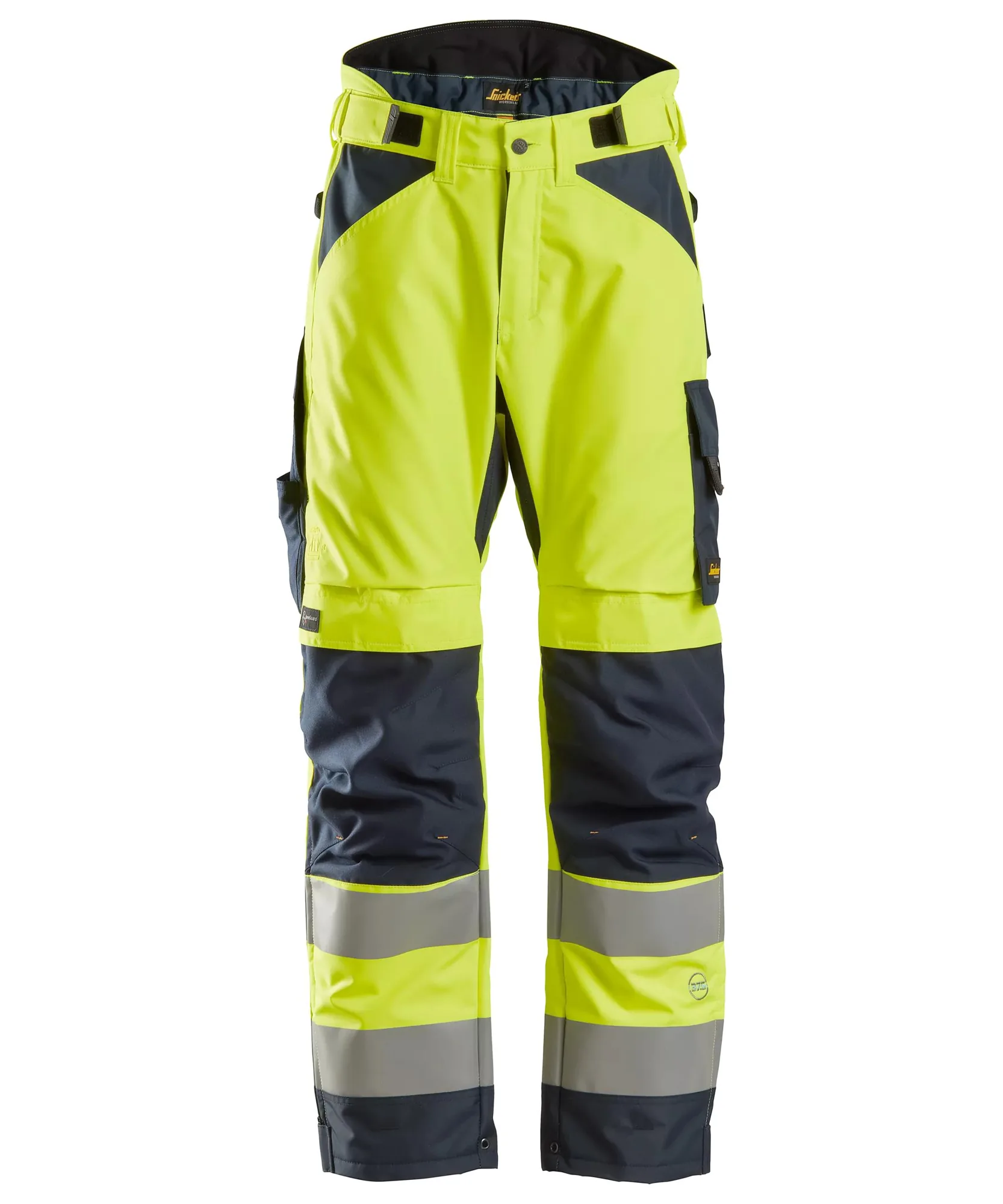 Snickers 6639 High-Vis Class 2 37.5® Insulated Trousers+ in High Visibility Yellow/Navy