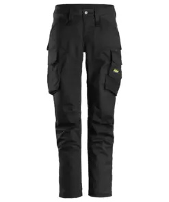 Snickers 6703 AllroundWork Women’s Stretch Trousers without Knee Pockets in Black/Black