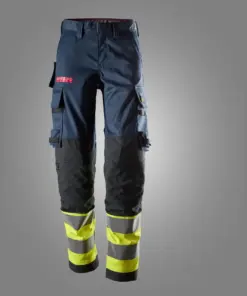 Snickers 6764 ProtecWork Women’s Stretch Trousers High-Vis Class 1 in Navy/High Visibility Yellow