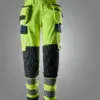 Snickers 6768 ProtecWork Women’s Stretch Trousers Holster Pockets High-Vis Class 2 in High Visibility Yellow/Navy