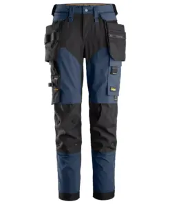 Snickers 6775 AllroundWork Women's 4-way Stretch Trousers Detachable Holster Pockets in Navy/Black