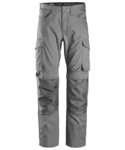 Snickers 6801 Service Trousers+ Knee Pockets in Grey/Grey