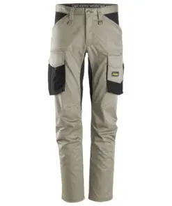 Snickers 6803 AllroundWork Stretch Trousers without Knee Pockets in Khaki/Black