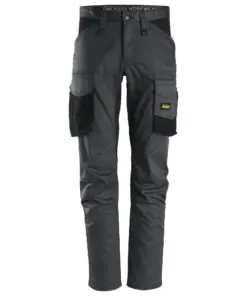 Snickers 6803 AllroundWork Stretch Trousers without Knee Pockets in Steel Grey/Black
