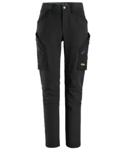 Snickers 6877 FlexiWork Women's Full-Stretch Trousers without Knee Pockets in Black/Black