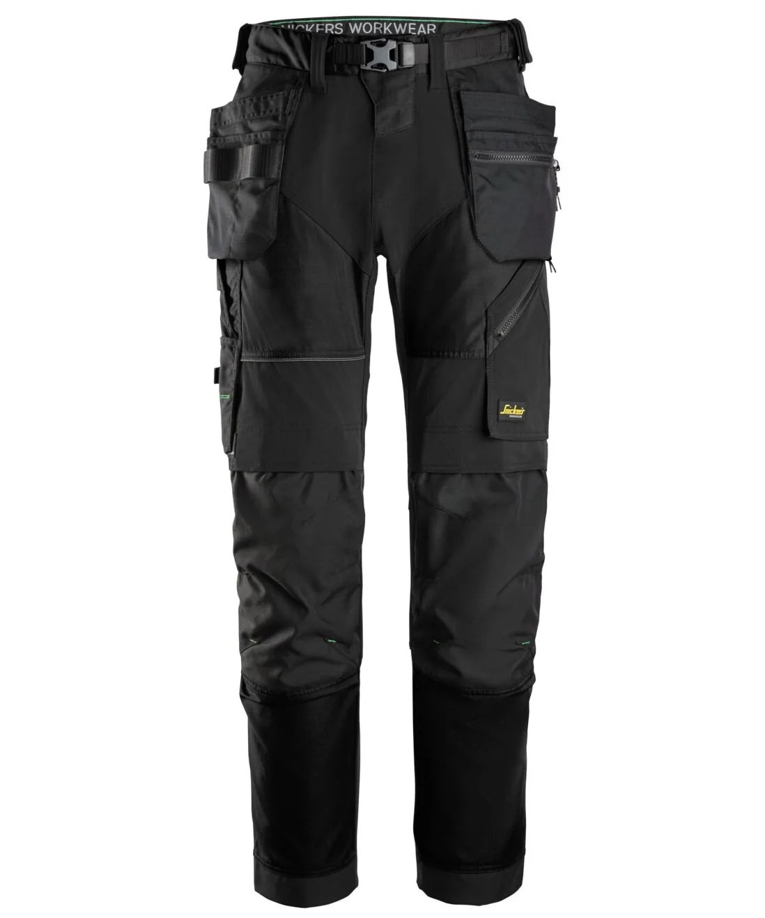 Snickers 6902 FlexiWork Work Trousers+ Holster Pockets in Black/Black