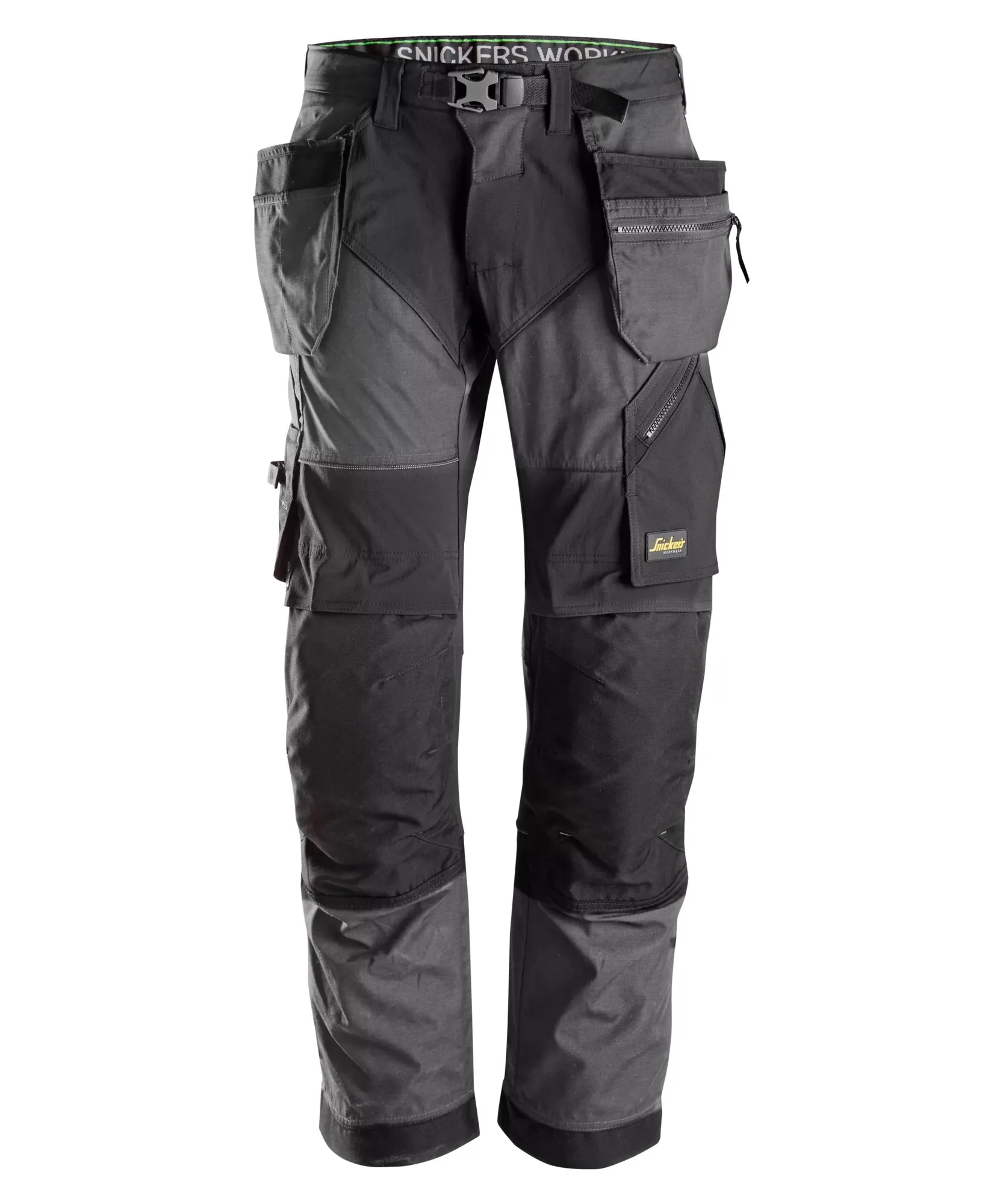 Snickers 6902 FlexiWork Work Trousers+ Holster Pockets in Steel Grey/Black