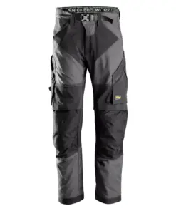 Snickers 6903 FlexiWork Work Trousers+ in Steel Grey/Black