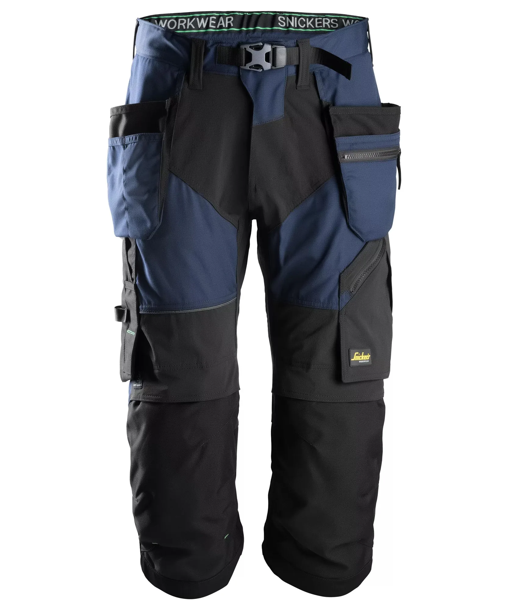 Snickers 6905 FlexiWork Work Pirate Trousers+ Holster Pockets in Navy/Black