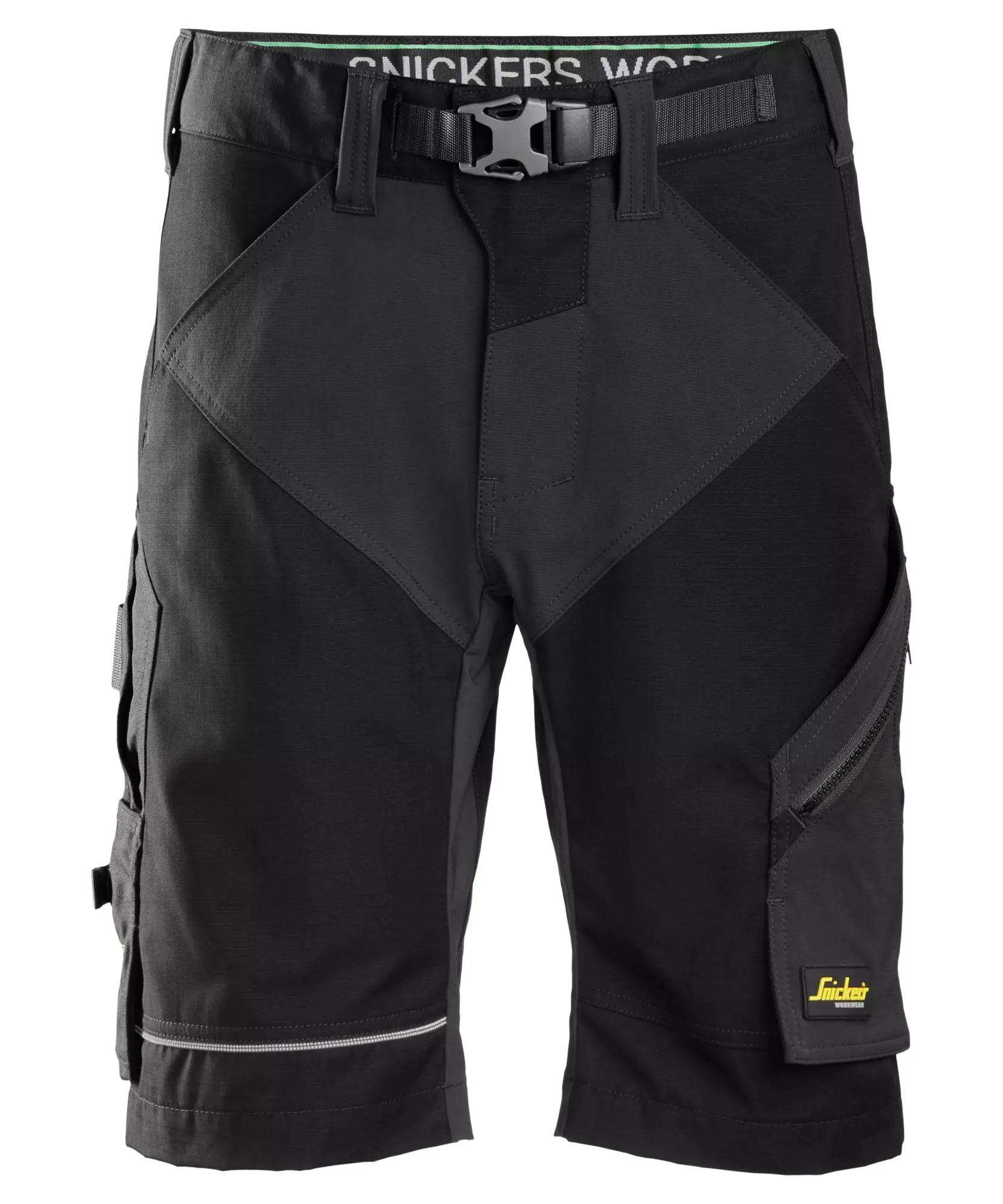 Snickers 6914 FlexiWork Work Shorts+ in Black/Black