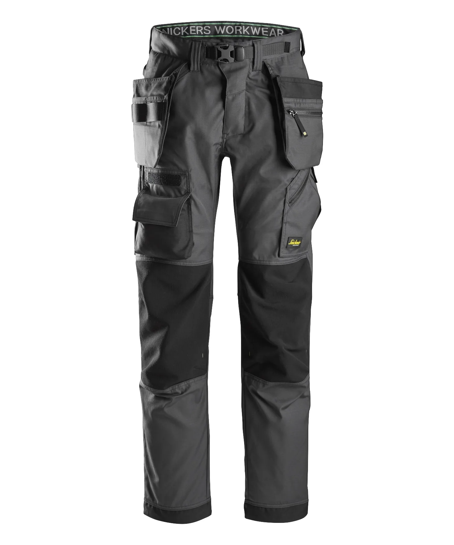 Snickers 6923 FlexiWork Floorlayer Trousers+ Holster Pockets in Steel Grey/Black